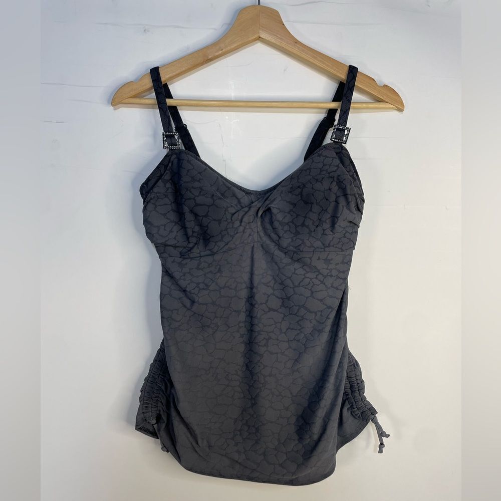 5 for $25🔥Fantasie Grey Cinched Sides Tankini‎ Swimsuit Top 32DD